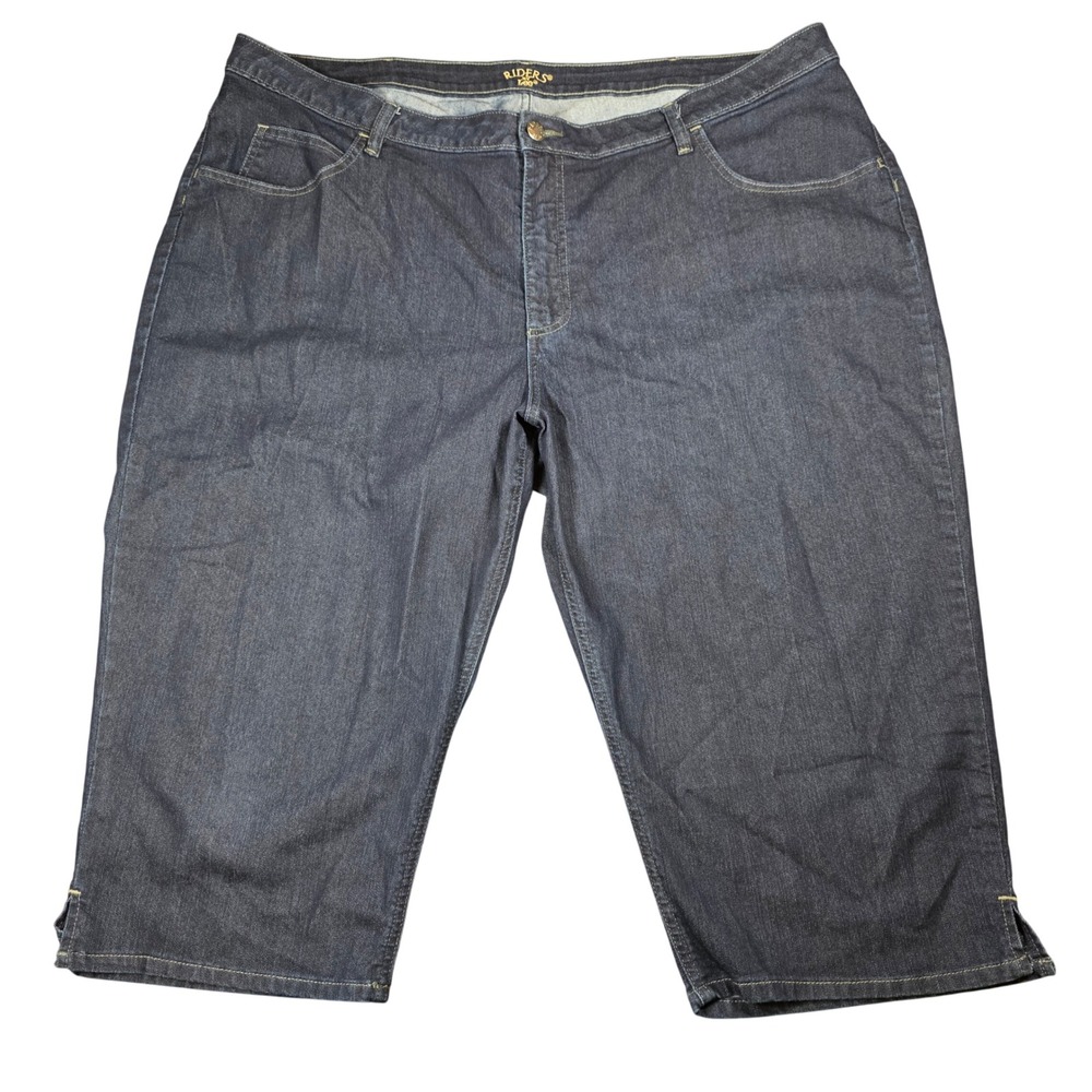Riders by Lee Womens Dark Wash Denim Capri Jeans Stretch Cropped 26W